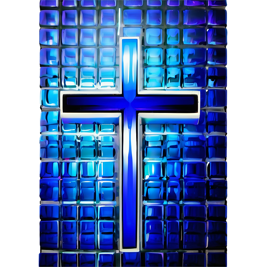 Reflective Blue Cross Png Qup46 PNG image