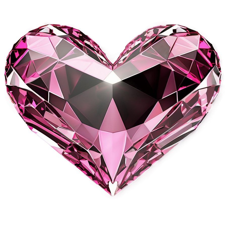 Reflective Pink Heart Diamond Image Png Pmv PNG image