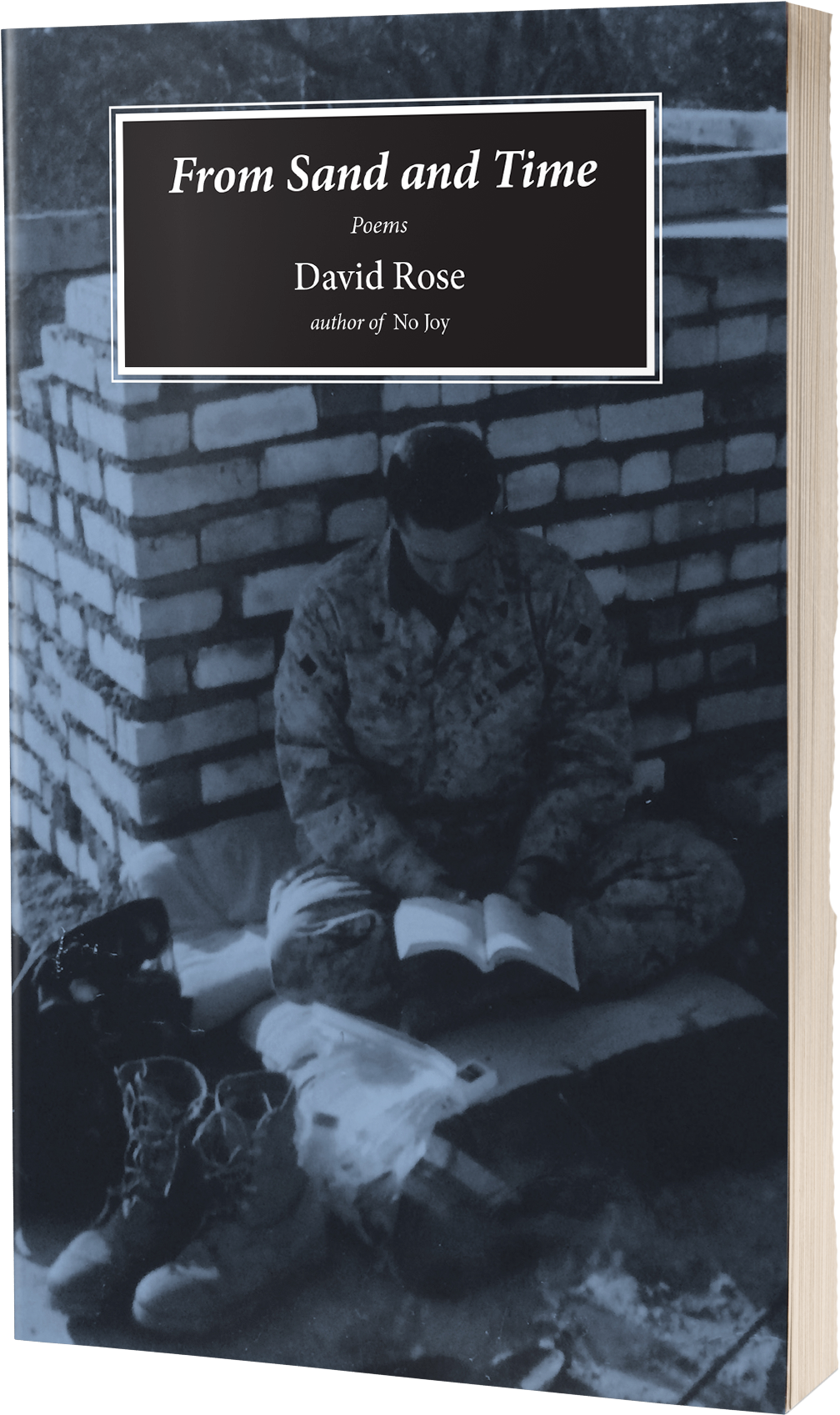 Reflective Soldier Reading Poetry PNG image