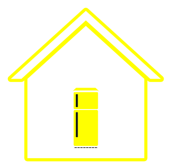 Refrigerator Under House Outline Icon PNG image