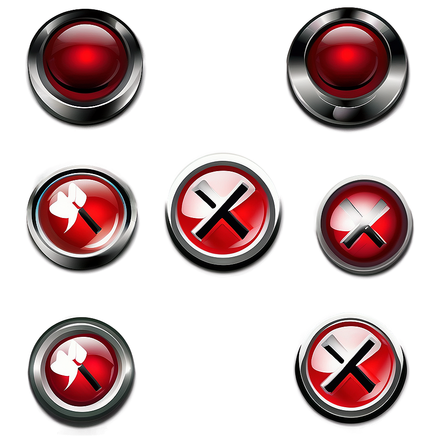 Refuse Red X Button Png 06262024 PNG image