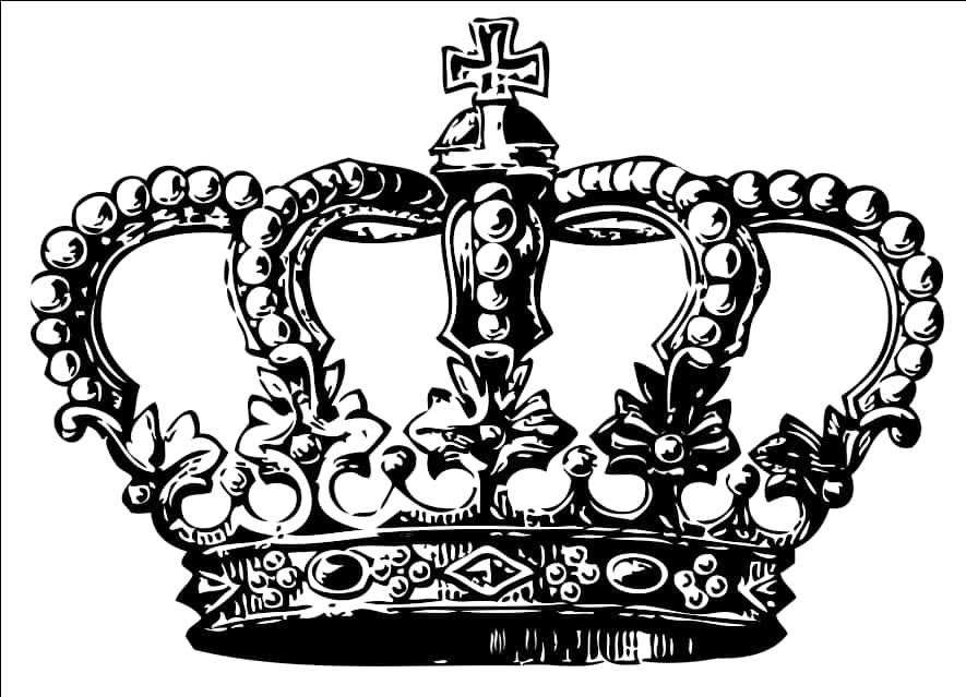 Regal Black Crown Illustration PNG image