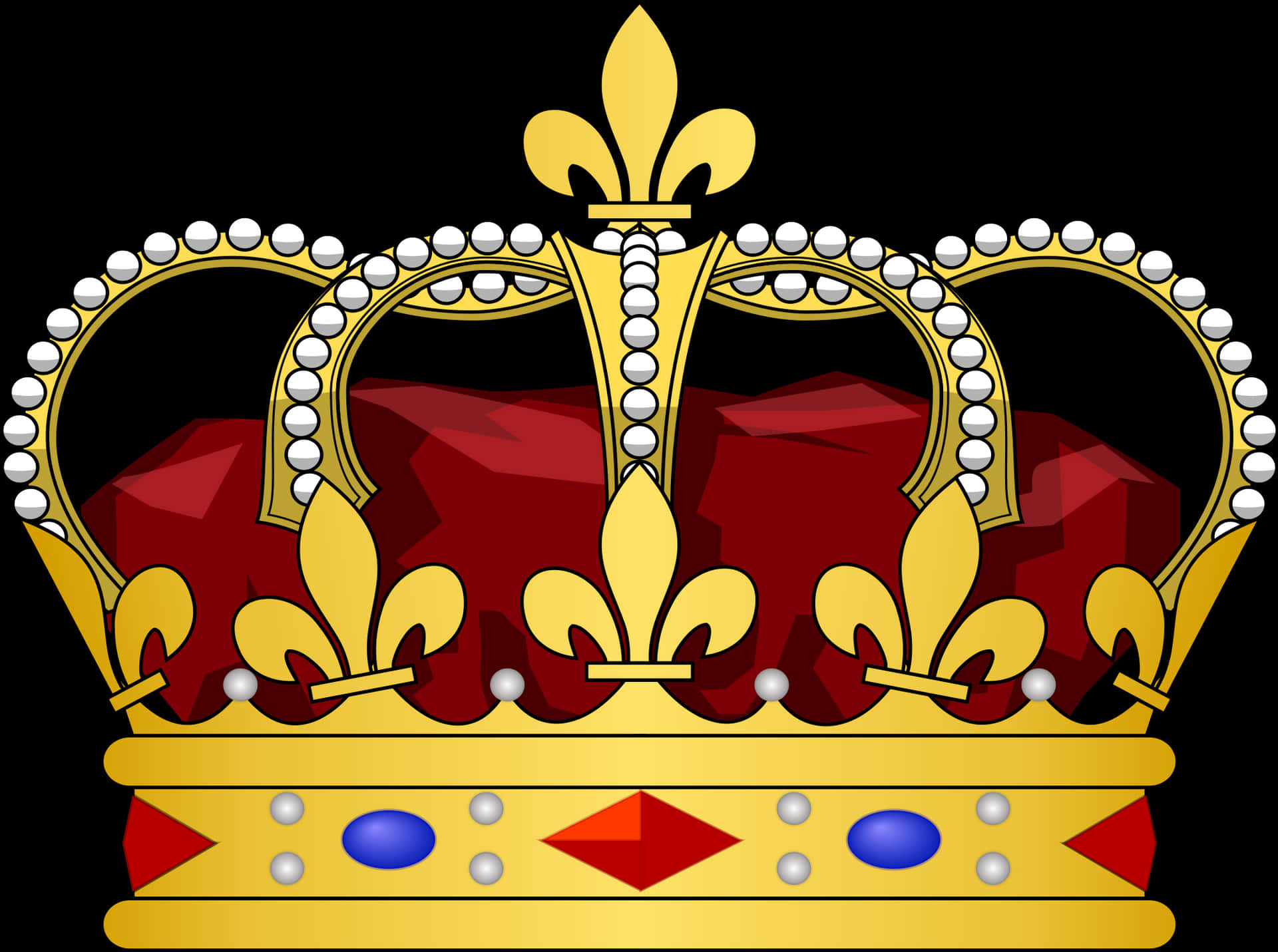 Regal Golden Crown Illustration PNG image