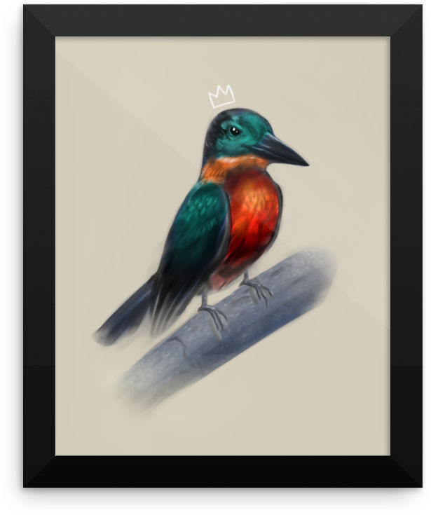 Regal Kingfisher Artwork PNG image