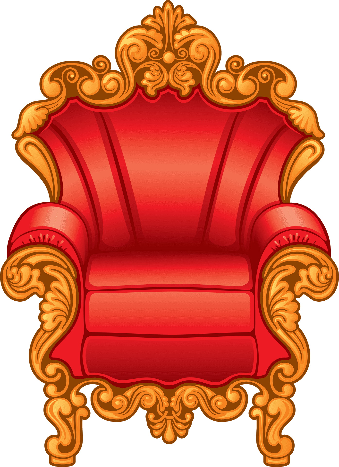 Regal Red Golden Throne Illustration PNG image