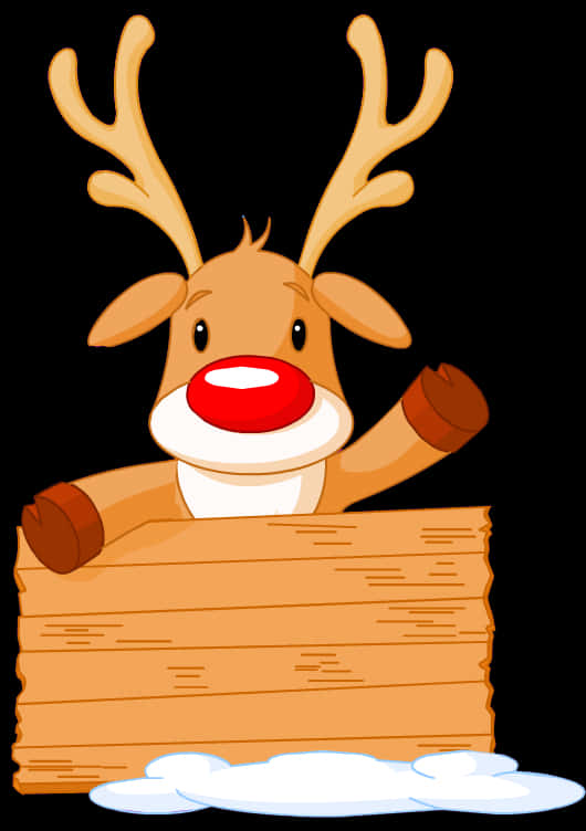 Reindeerwith Red Nose Cartoon PNG image