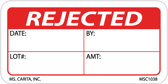 Rejected Label Template PNG image