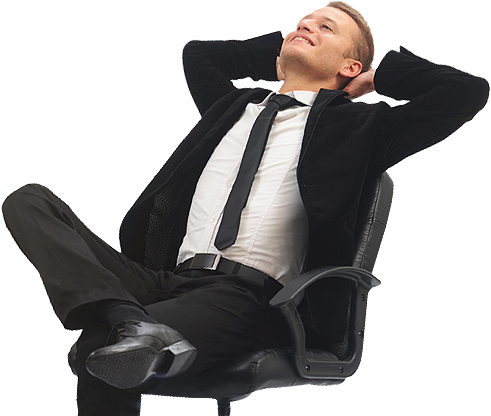 Relaxed Businessman Reclining PNG image