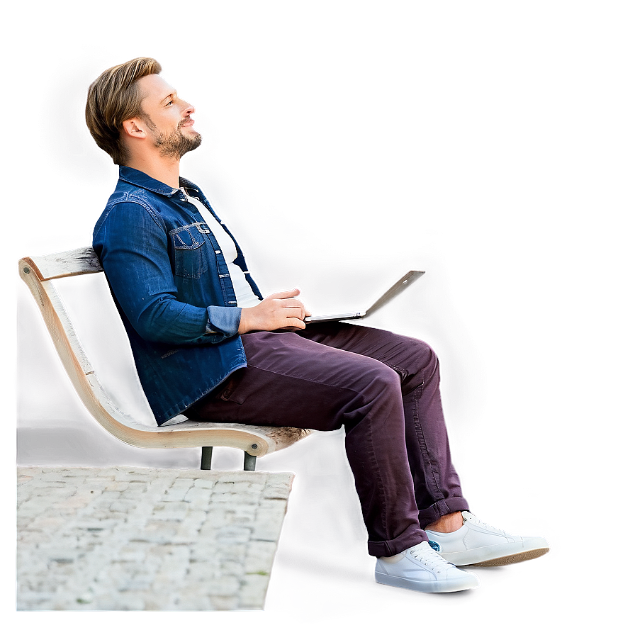 Relaxed Man Sitting Png 06122024 PNG image