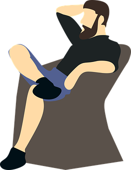 Relaxed Man Sitting Vector PNG image