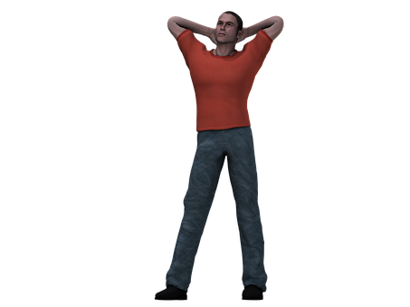 Relaxed Man3 D Model PNG image