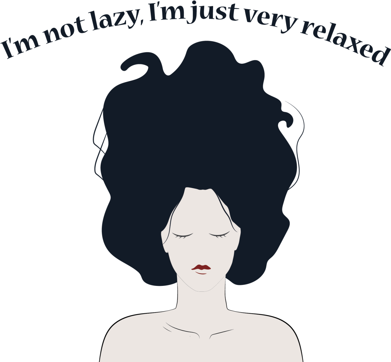 Relaxed Woman Quote Illustration PNG image