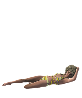 Relaxing Animated Characterin Bikini PNG image