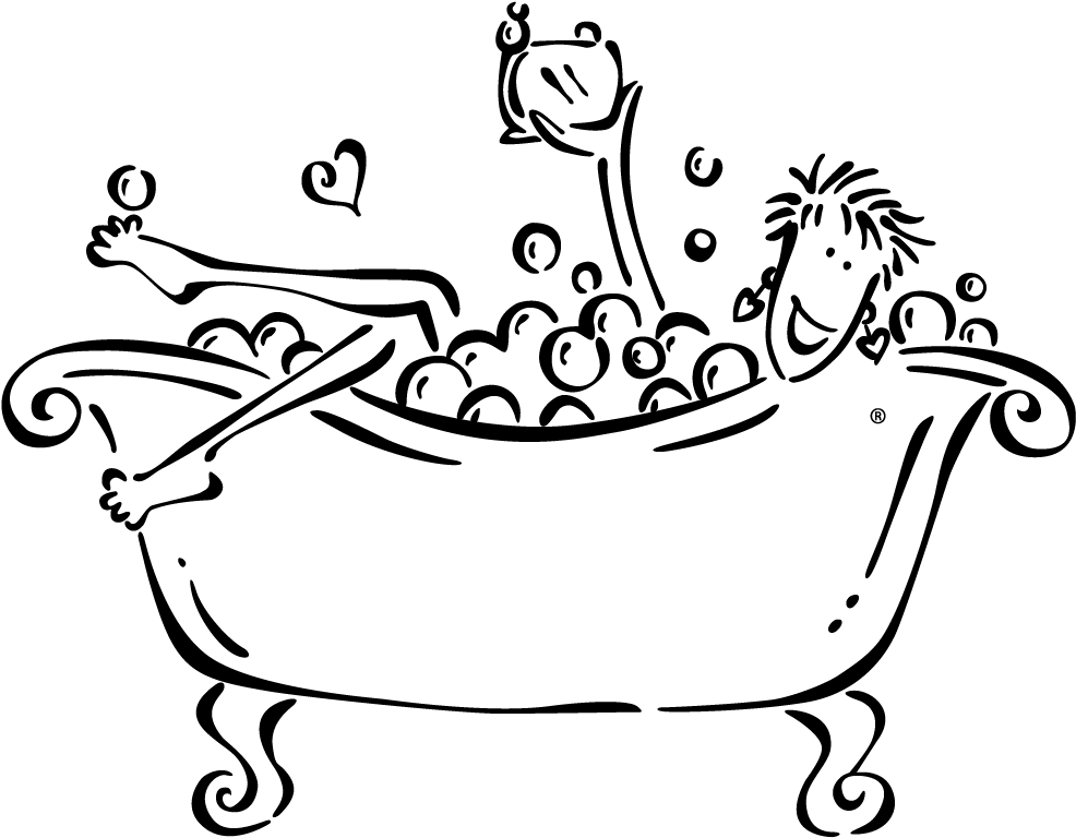 Relaxing Bubble Bath Sketch PNG image