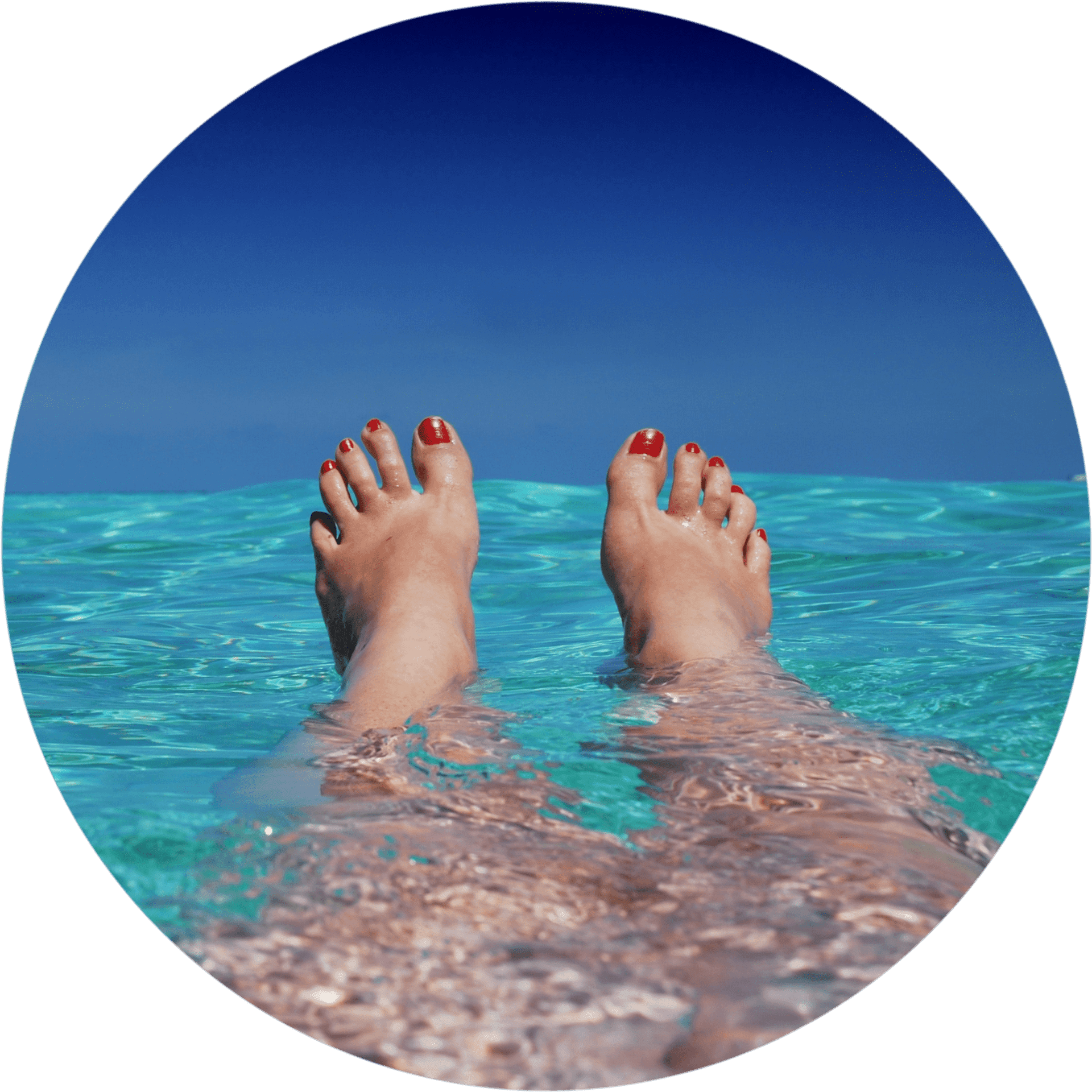 Relaxing Feetin Crystal Clear Water PNG image