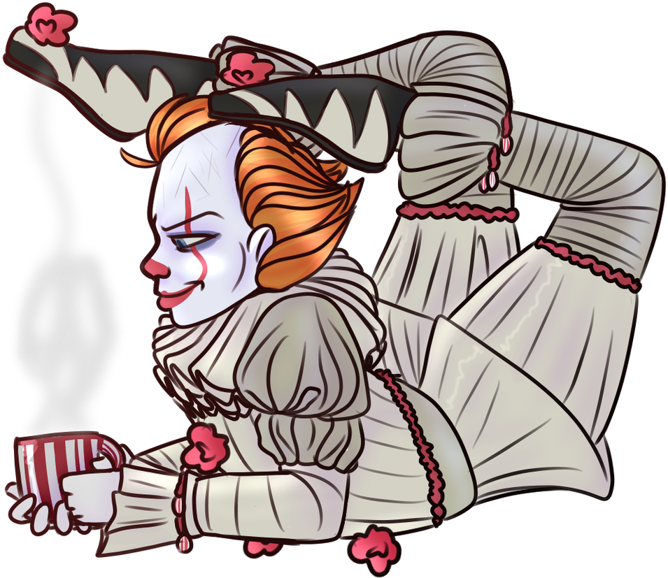 Relaxing Pennywise Cartoon Illustration PNG image