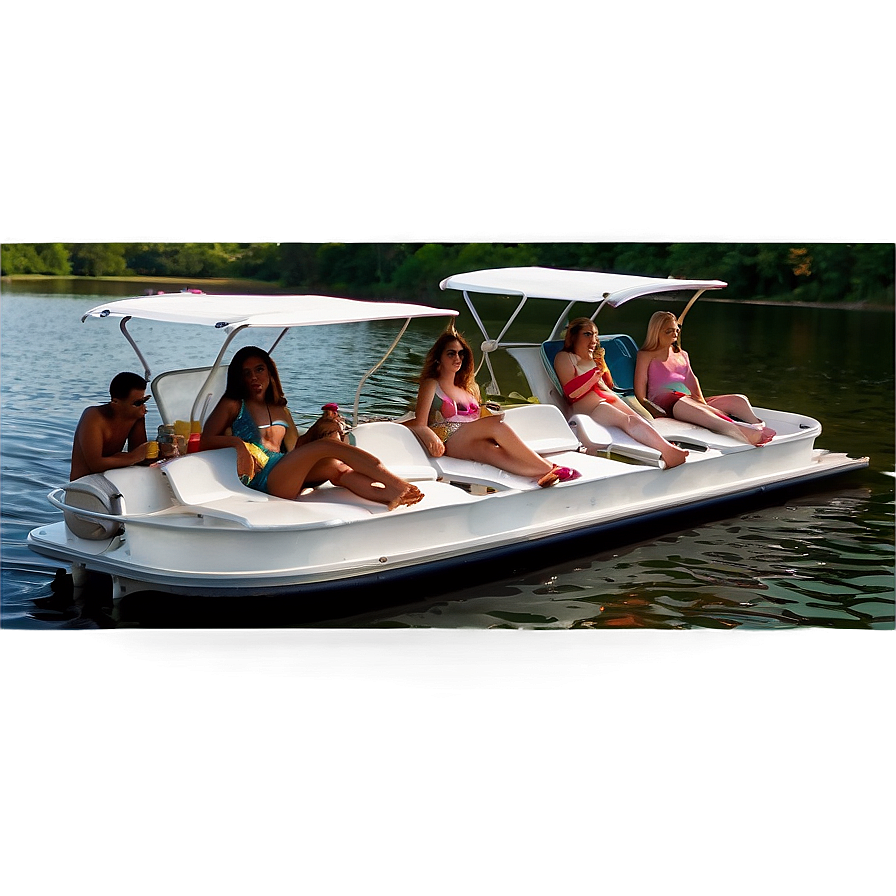 Relaxing Pontoon Lake Day Png 06282024 PNG image