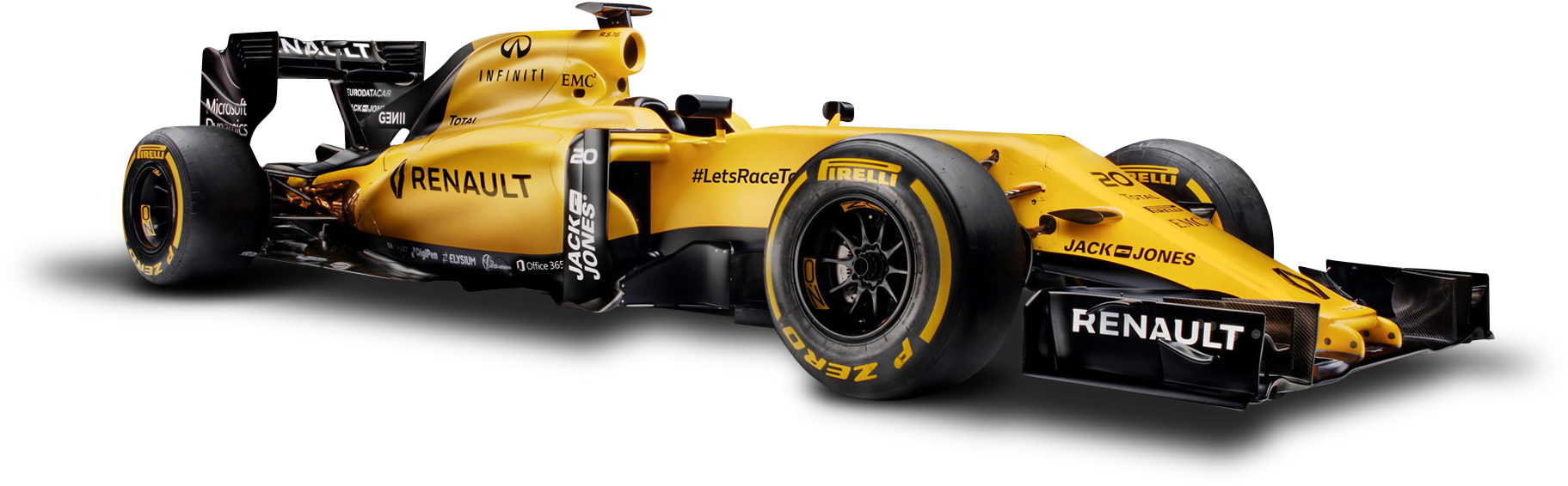 Renault F1 Race Car Side View PNG image
