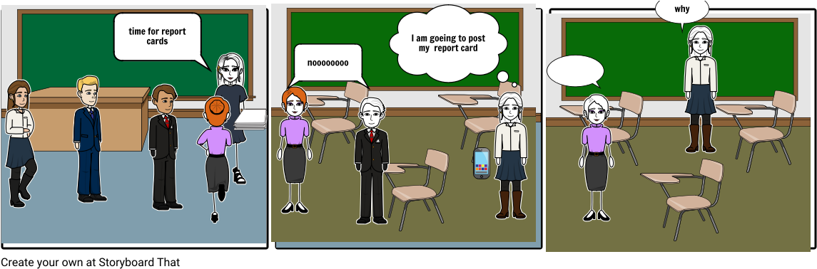 Report Card Day Comic Strip PNG image