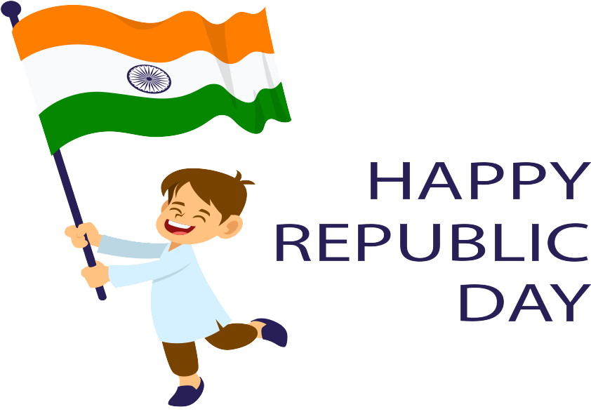 Republic Day Celebration Childwith Flag PNG image