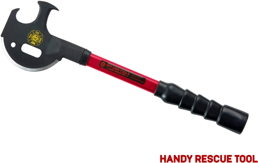 Rescue Axe Tool Red Black Handle PNG image