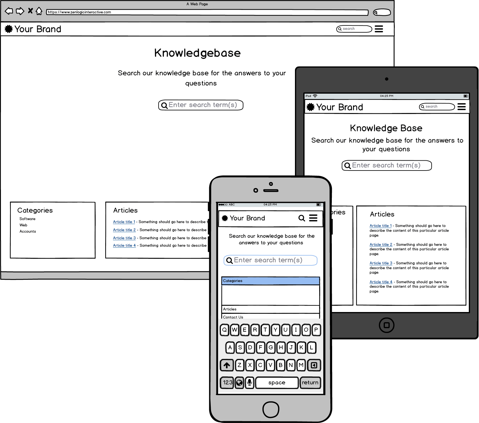 Responsive Design Knowledge Base Mockup PNG image