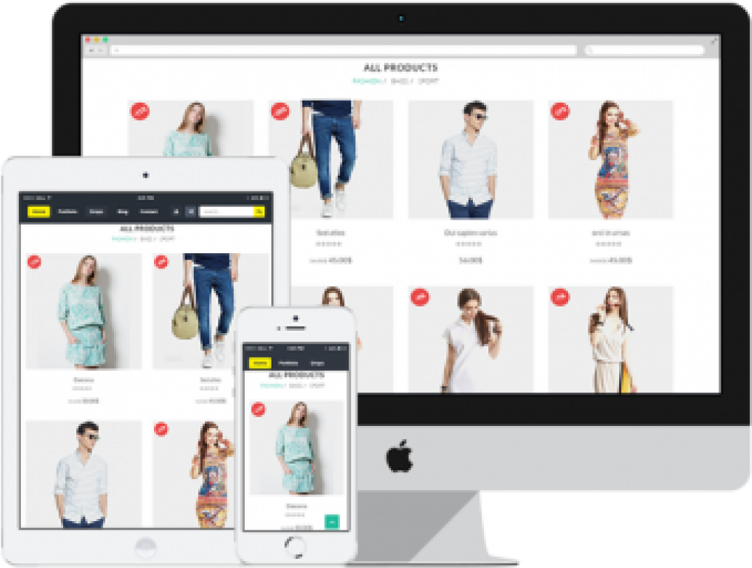 Responsive Online Store Display PNG image