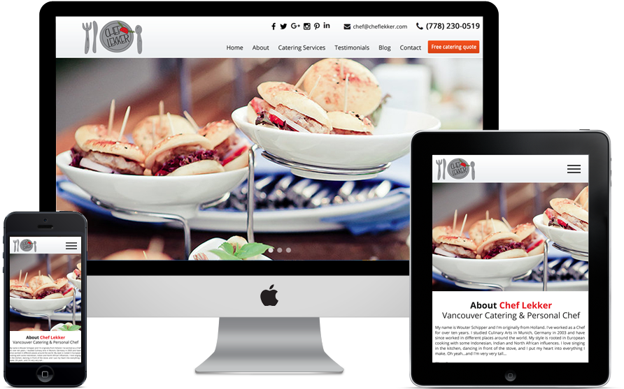 Responsive Web Design Catering Service PNG image