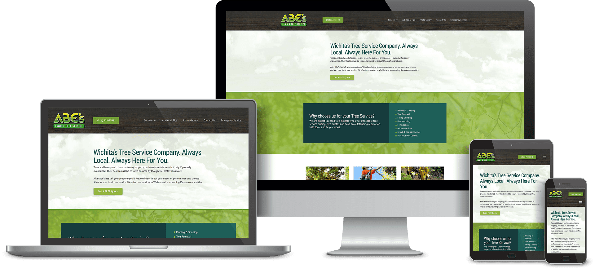 Responsive Web Design Mockup Tree Service Company PNG image