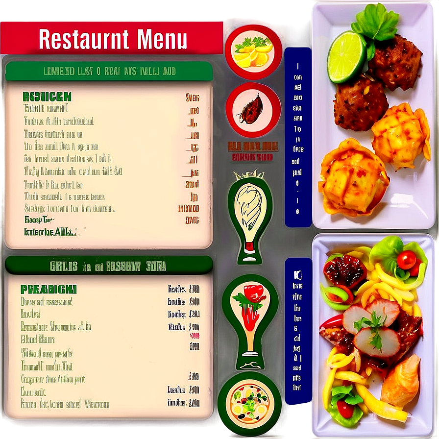 Restaurant Menu Png 24 PNG image