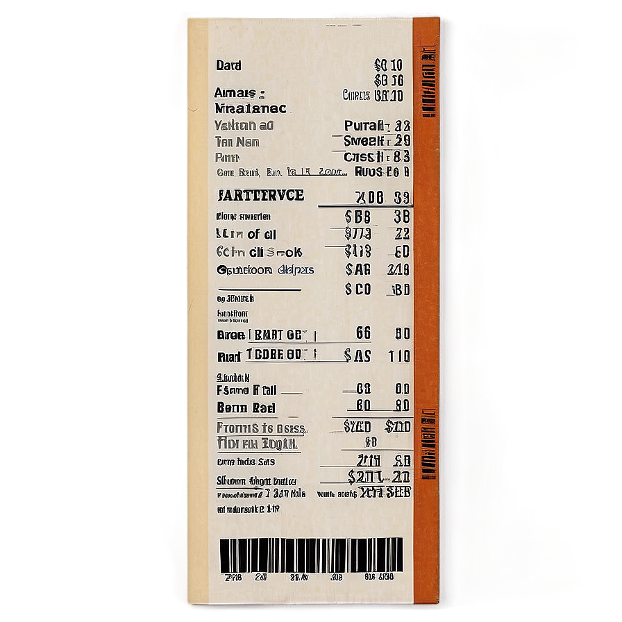 Restaurant Receipt Png 06122024 PNG image