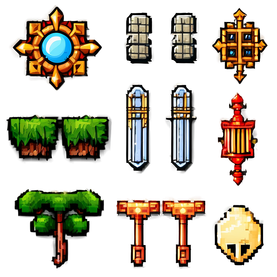 Retro 16 Bit Rpg Elements Png Wuw12 PNG image