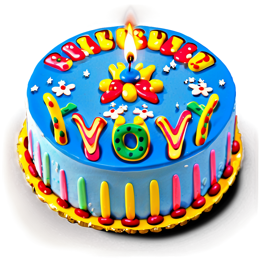 Retro Birthday Cake Png 7 PNG image