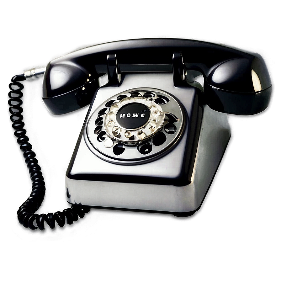 Retro Black Phone Png 06252024 PNG image