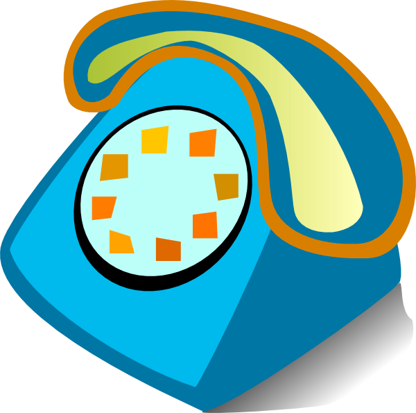 Retro Blue Rotary Phone Vector PNG image