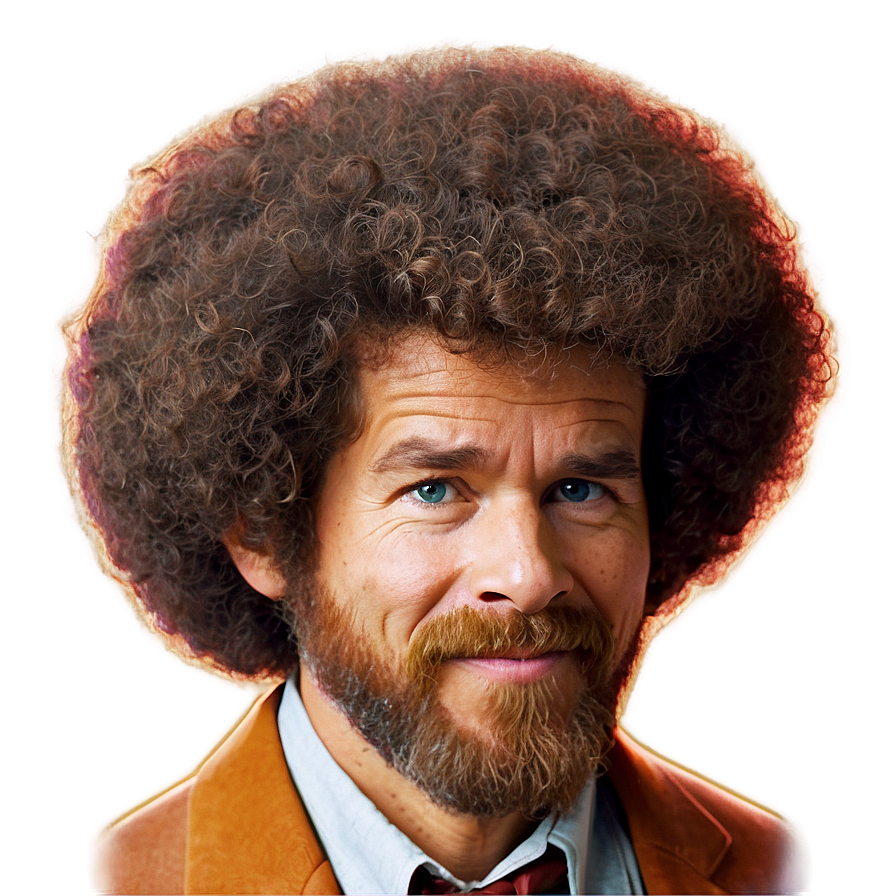 Retro Bob Ross Hair Png 06282024 PNG image