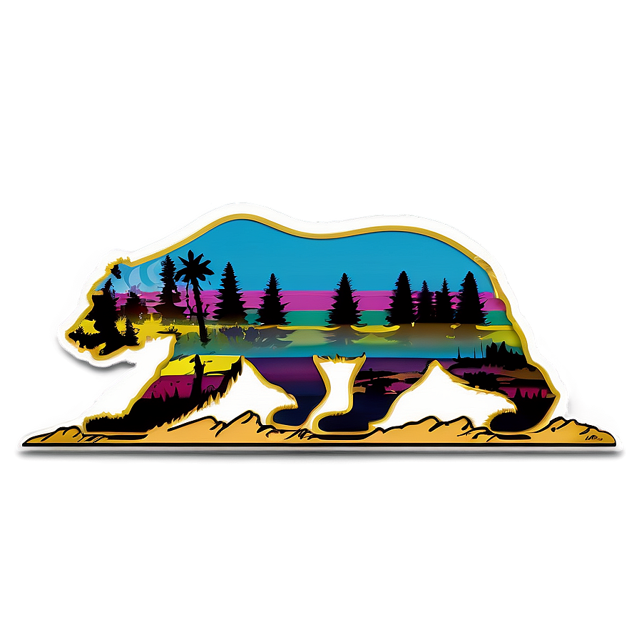 Retro California Bear Emblem Png 28 PNG image