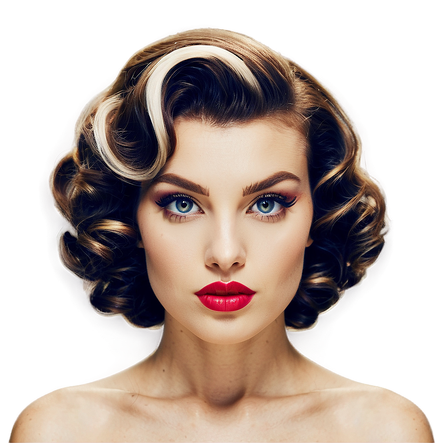 Retro Chic Perm Hair Png 31 PNG image