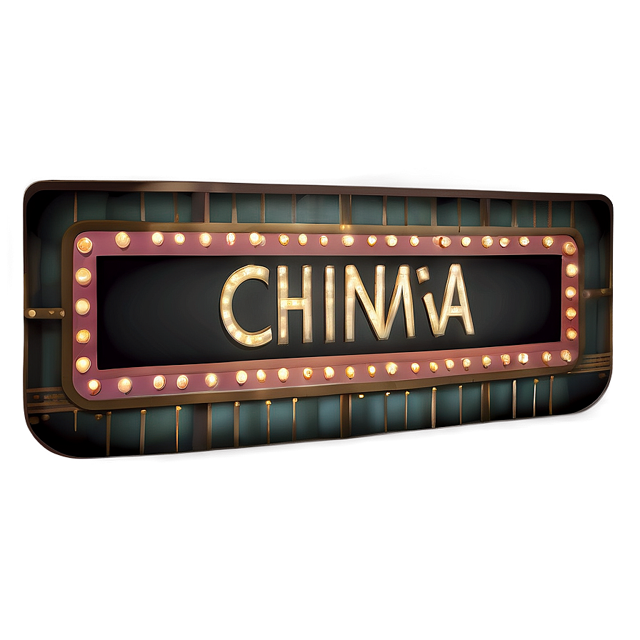 Retro Cinema Marquee Sign Png 06272024 PNG image