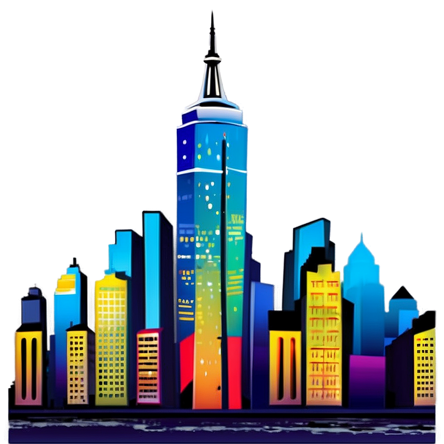 Retro City Skyline Png 06202024 PNG image