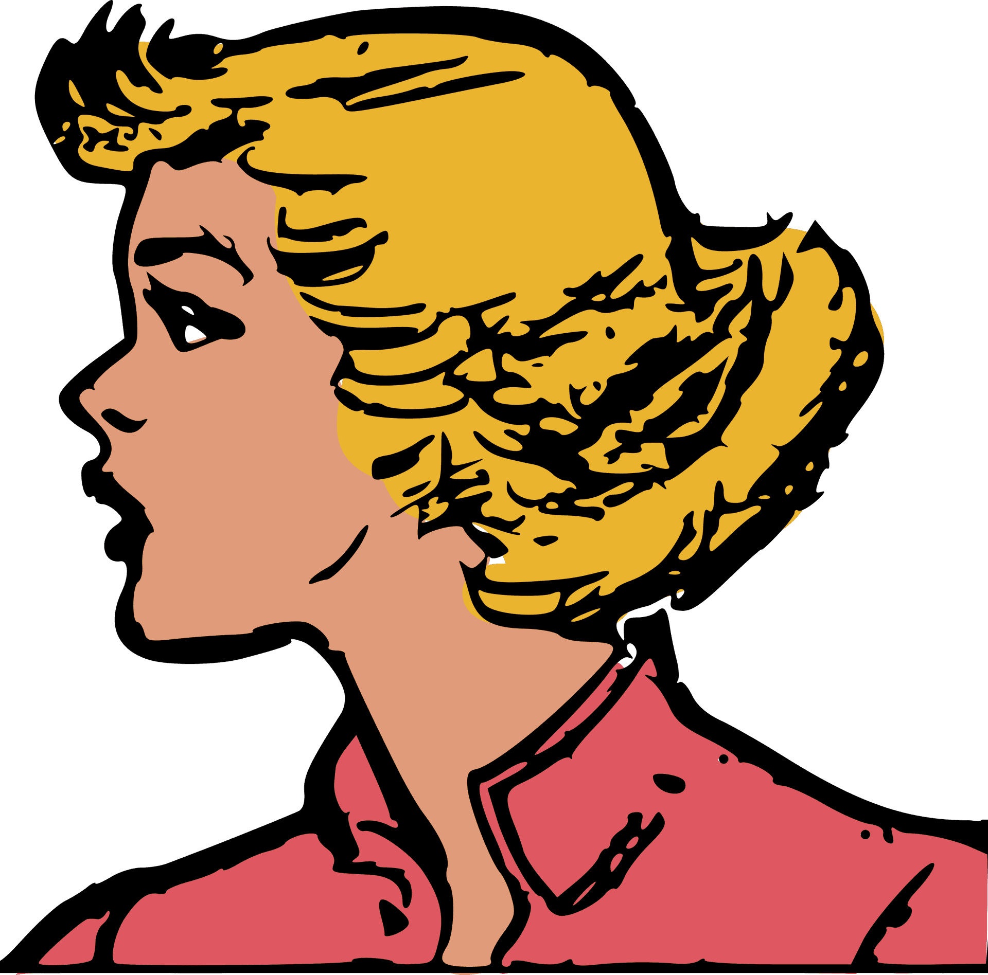 Retro Comic Style Profile PNG image