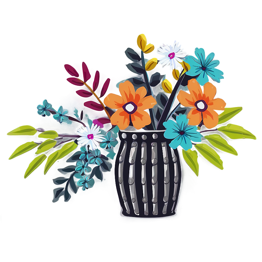 Retro Floral Bouquet Composition Png Ltb75 PNG image