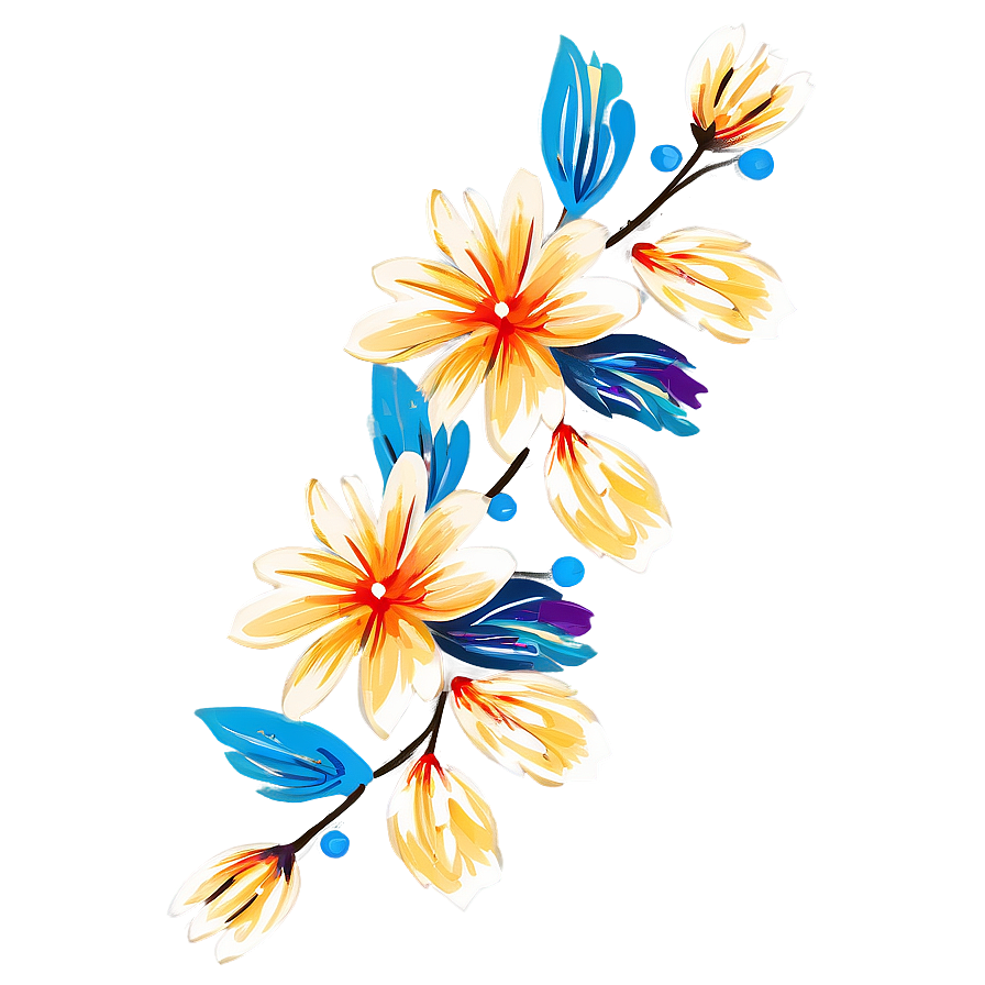 Retro Floral Cascade Png 88 PNG image