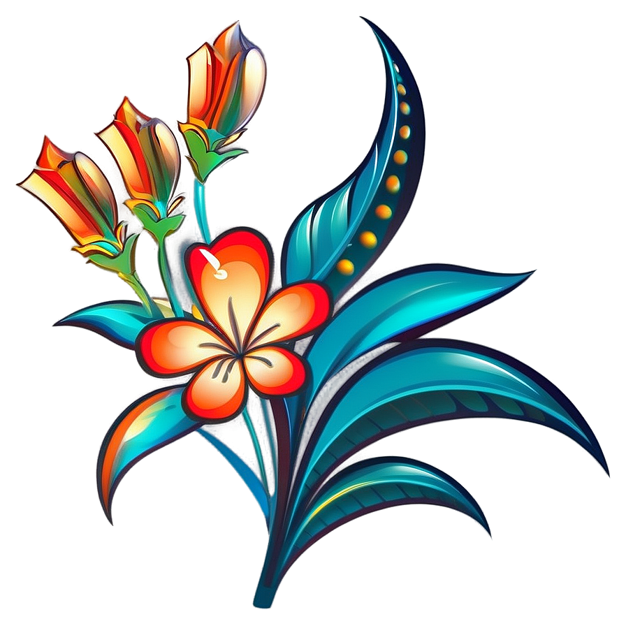 Retro Flower Design Png 06292024 PNG image