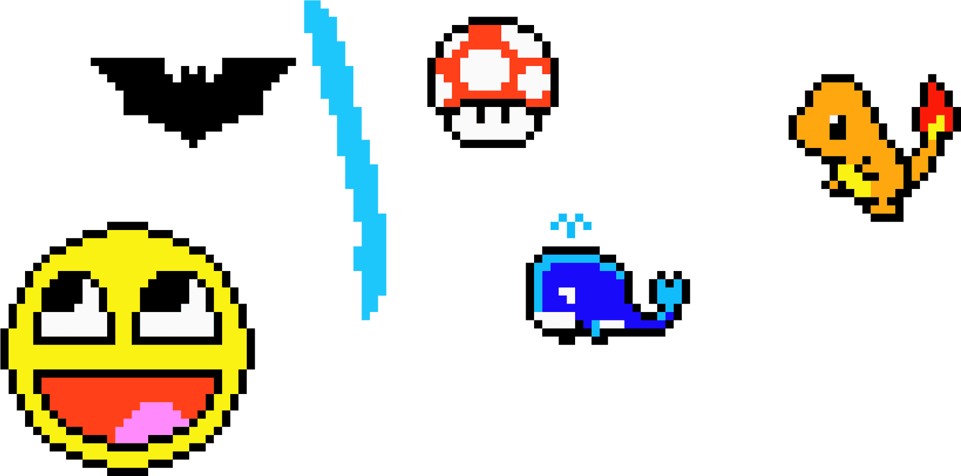 Retro Game Icons Pixel Art PNG image