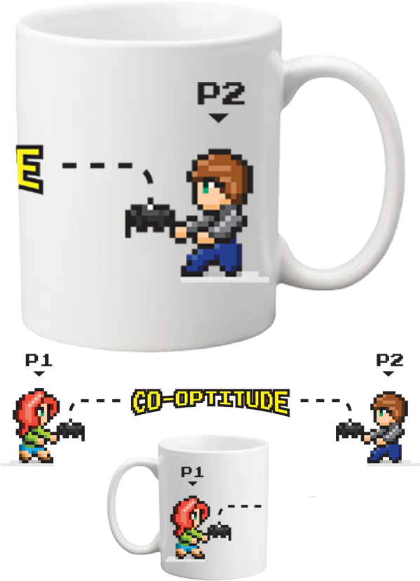 Retro Gaming Co Op Mug PNG image