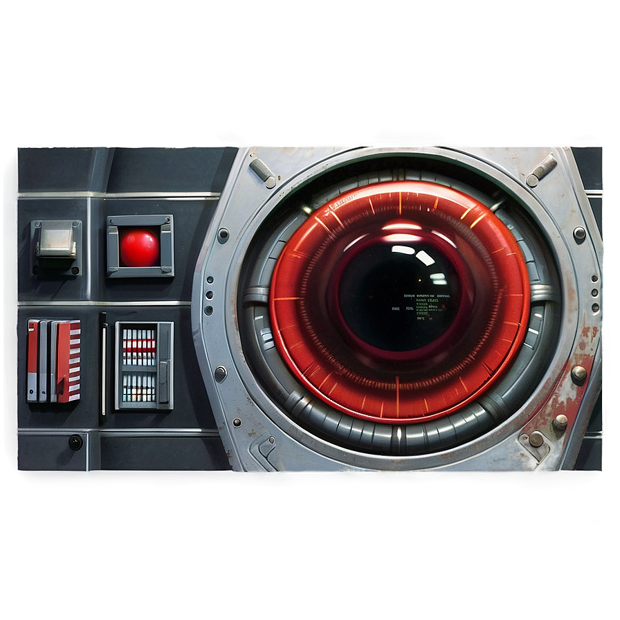 Retro Hal 9000 Artwork Png 06252024 PNG image