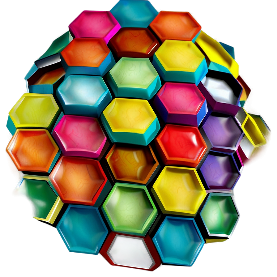 Retro Hexagon Pattern Png Grl56 PNG image