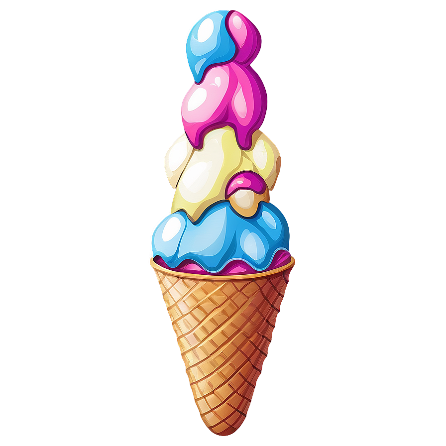 Retro Ice Cream Cone Png 13 PNG image