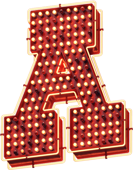 Retro Lighted Arrow Signboard PNG image